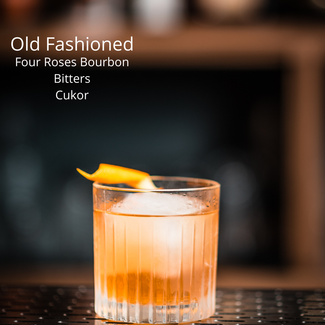Four Roses Bourbon, Bitters, Cukor