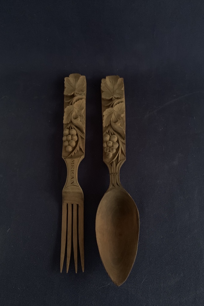 Drevená lyžica a vidlička Wood spoon and fork MERAN