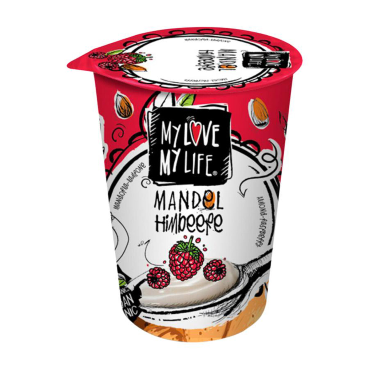 BIO Mandľový jogurt malinový, 180g, VEGAN