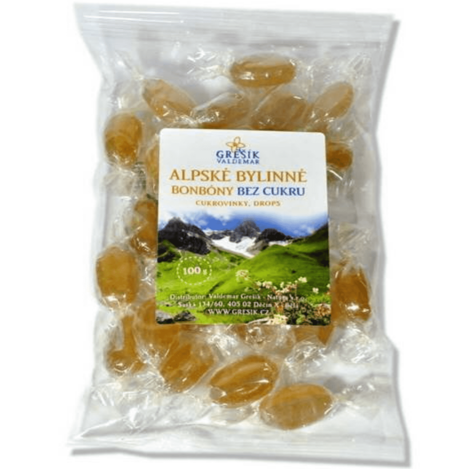 Alpské bylinné cukríky bez cukru (100g)