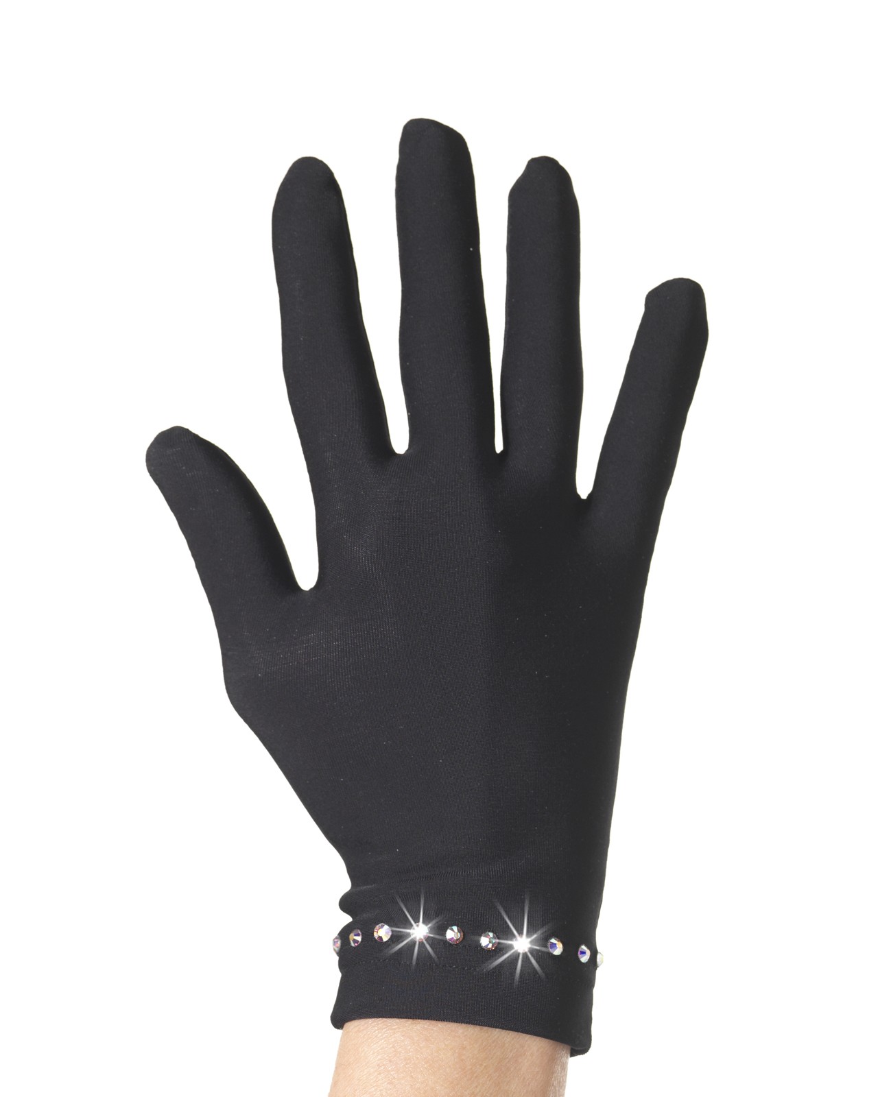 Čierne rukavice s kamienkami Sagester - veľkosť S