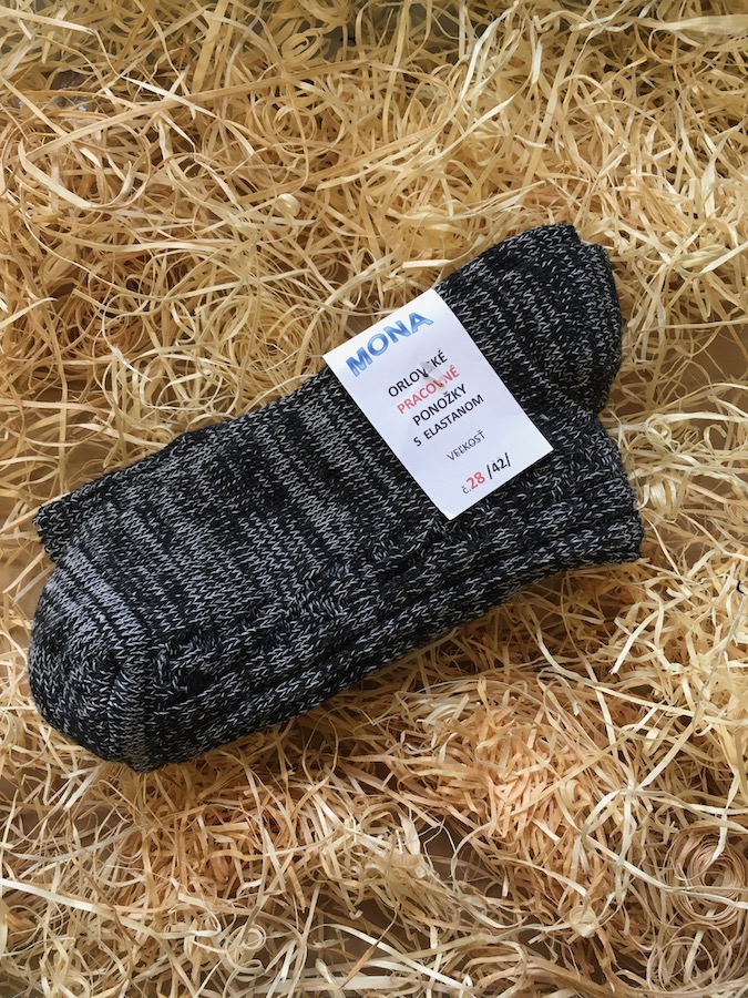 Pracovné ponožky s gumou v leme - Tmavý melír