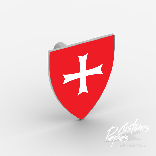 Shield triangular 24 - Crusader red