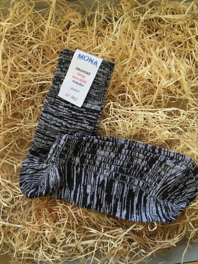 Oblekové ponožky rebrované - vzor tmavý melír