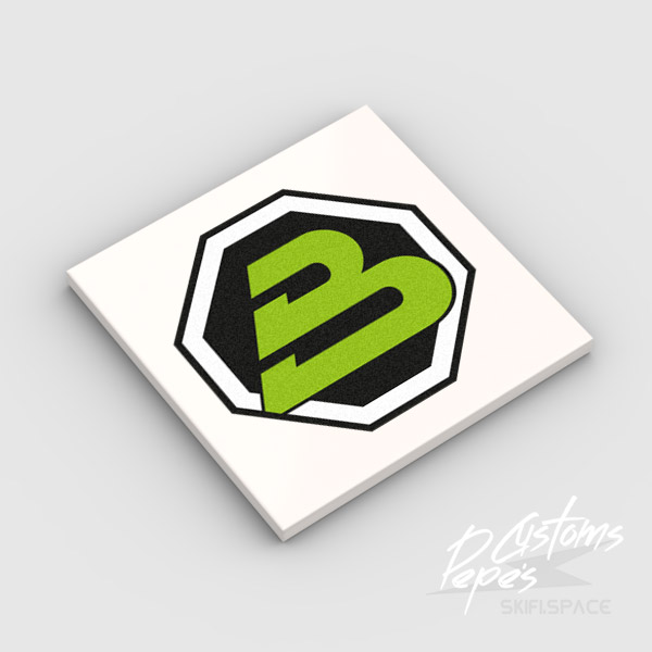 6x6 TILE - Blacktron 2 logo - white (print on demand)