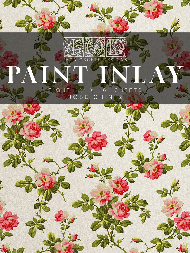 Rose Chintz IOD Paint Inlay – NEW!!