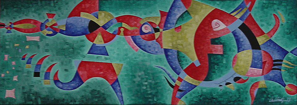 technique: oil on canvas dimension: 60 x 150 cm year: 1999
